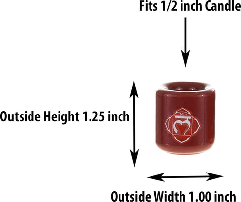 Mega Candles 7 pcs Ceramic 1/2 Inch Diameter Chakra Chime Candle Holders - Assorted Colors