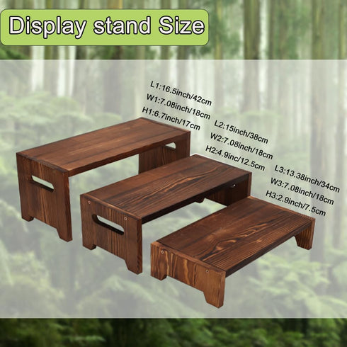 3 MRPAPA Tier Cupcake Stand & Wood Display Risers,for Food Desserts Stand Perfume Organizer Funko POP Collections