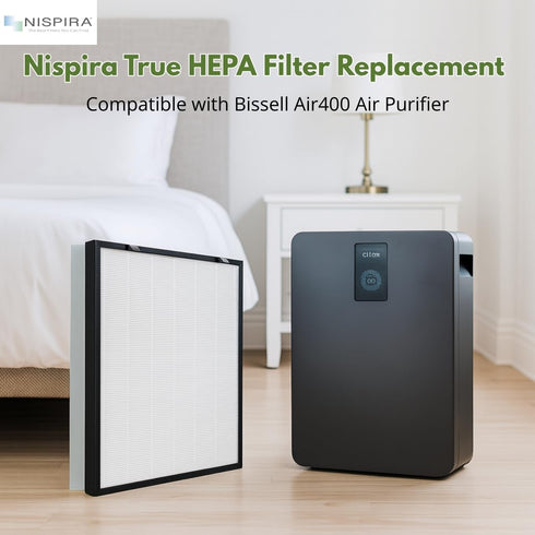Nispira True HEPA Filter Replacement - Compatible with Bissell Air400 Air Purifier Part 2521, 1 Pack