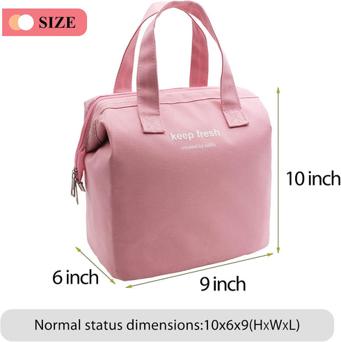 Mziart Insulated Lunch Bag, Simple Bento Cooler Bag for Lunch Box, Tote Bag for Women Men Adult Picnic Working Hiking