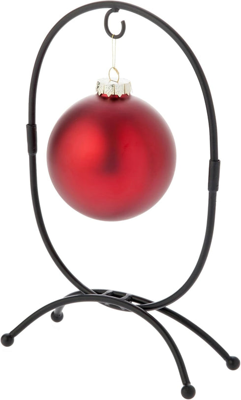 Bard's Black Wrought Iron Ornament Stand, Oval Shaped, 11" H x 7.25" W x 7.25" D