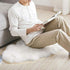 LOCHAS Deluxe Super Soft Fluffy Shaggy Faux Sheepskin Rug for Bedroom, 2ft x 3ft, Ivory White