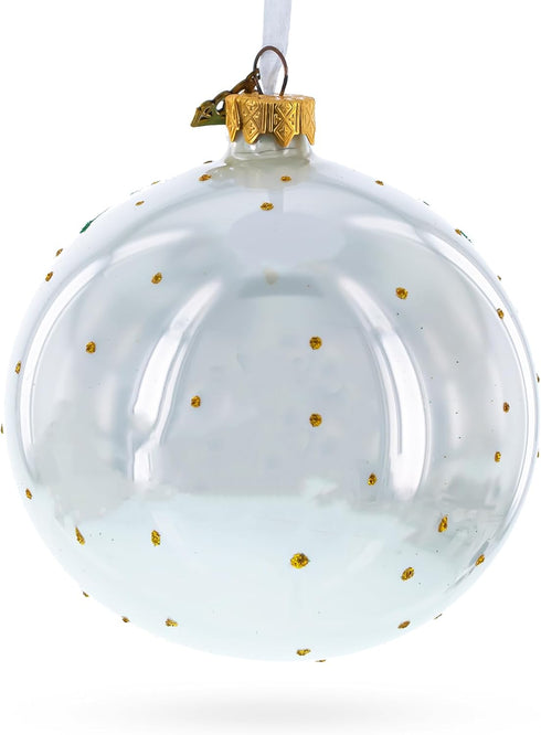 Panda Bears on Tree Branch Glass Ball Christmas Ornament, 4 Inches