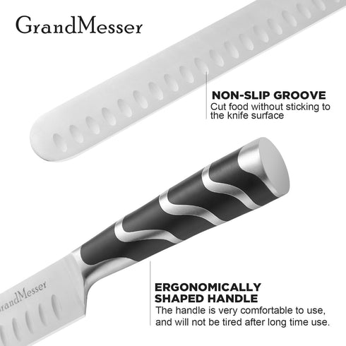 Carving Knife, 12 Inch Slicing Knife for Meat, Premium German Steel Brisket Knife with ABS Handle, Sheath & Case