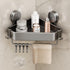 Mustorn Suction Cup Shower Caddy Corner, 1 Pack Suction Corner Shower Shelves