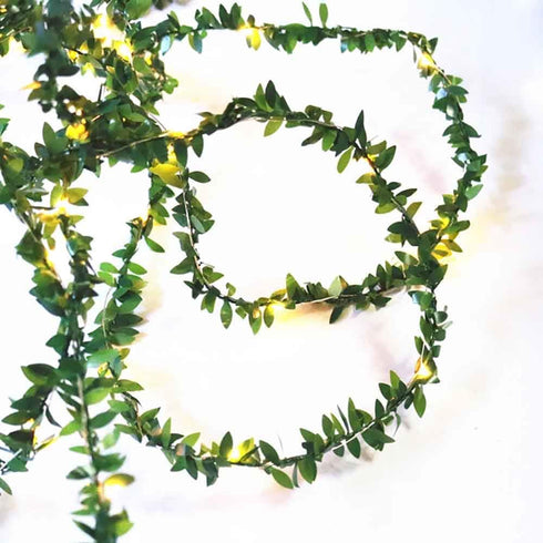 Kitstar 30LEDs Green Garland Tiny Leaf Vine String Light Timer Function Wedding Party