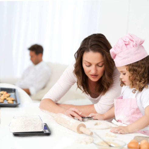 Fuzion Digital Kitchen Scale 3000g/0.1g, Pocket Food Scale with 2 Trays, LCD, Tare Function, Battery Included