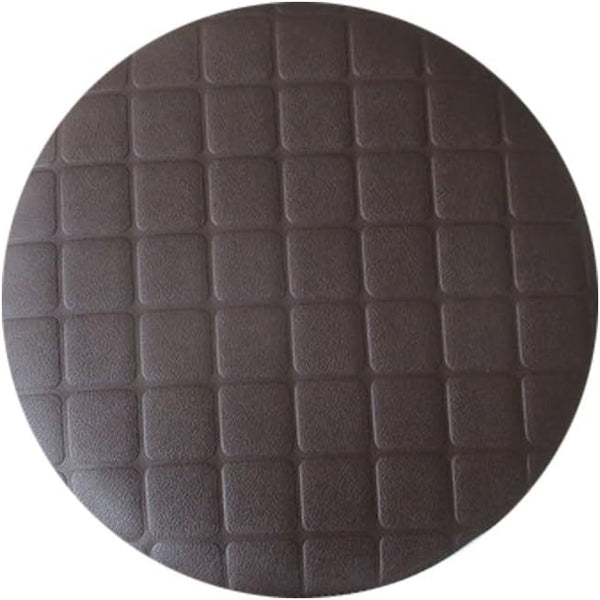 Levoberg Round Stool Cushion - Faux Leather Barstool Chair Cover with Elastic, 13.77inch Brown Lattice