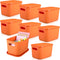 Hoolerry 8 Pieces Colorful Storage Bins with Lid and Handle - Stackable Plastic Baskets for Bedroom Office