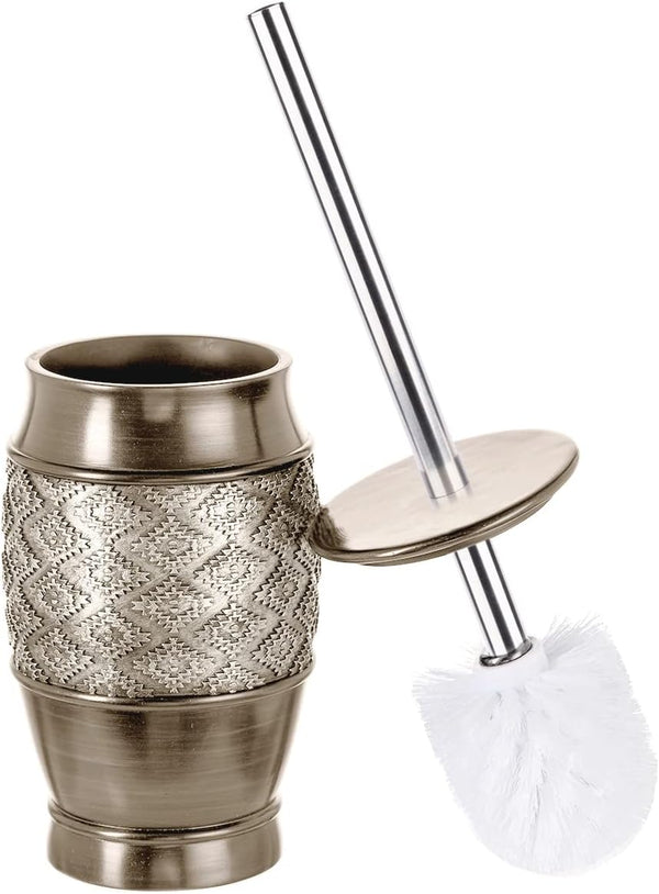 Creative Scents Dublin Silver Toilet Brush Set - Toilet Bowl Cleaner Brush