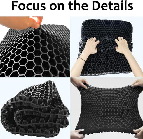 Helishy Egg Gel Seat Cushion, Breathable Gel Cushion Chair Pads with Non-Slip Cover for Home Office Car Wheelchair