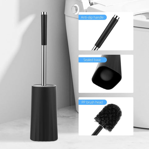 SetSail 3 Packs Toilet Brush, Compact Size Toilet Bowl Brush and Holder Toilet Brushes for Bathroom with Stainless