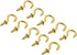 Mini Brass Plated Ceiling Screw Hooks, 50 Pcs (1 inch), Gold, Hanging Cup Hooks for Plants and Decorations