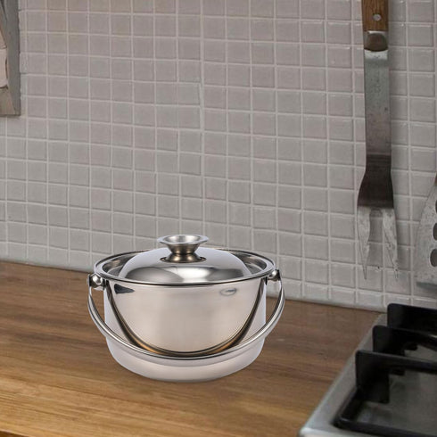 Stainless Steel Cooking Bowl Pasta Pan with Lids, Italian Pasta Cooking Pot, Egg Mixing Bowls, Sauce Pot with Lid,