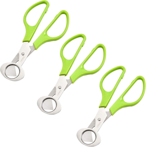 Calary 3Pcs Quail Egg Cutter Scissors Kitchen Egg Shears Tool, Green