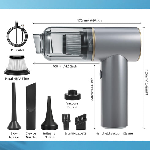 Handheld Vacuum Cleaner, Cordless Bug Catcher for Insect, Strong Suction and Air Blower for Home, Car, Travel