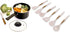 Silicone Cooking Utensils Set (6 pcs) – Natural Wood Kitchen Utensils, Eco Friendly & BPA Free, Non-Scratch, White