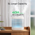 Homvana Humidifiers for Bedroom, 5L Super Easy to Clean Top Fill Auto Adapt Cool Mist Humidifier for Home