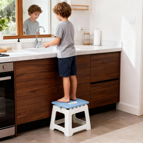 Todetana 9 Inches) Folding Step Stool for Kids, Collapsible Step Stool for Family Use, Non Slipping Portable Travel