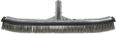 18-Inch Poolmaster Stainless Steel Pool Algae Brush, Heavy-Duty Aluminum Back, for Gunite Concrete Pools and Spas, Wide