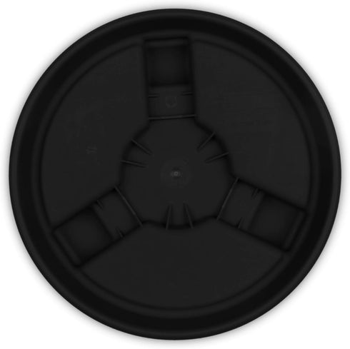 14" 360 100 lb Bloem Round Planter Caddy with Wheels: - Black - Durable Plastic Dolly, Degree Wheel Movement
