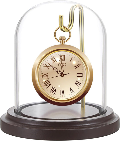 JUXYES Clear Watch Glass Display Dome Cloche With Hook, Dome Cloche with Hook
