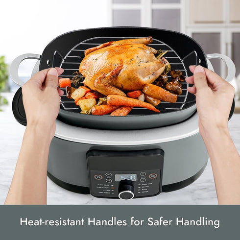 BYKITCHEN Roast and Steamer Rack, Compatible with Ninja Foodi Possible Cooker Pro 8.5 Quart Accessories