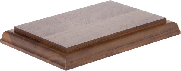 Plymor Solid Walnut Rectangular Wood Display Base with Ogee Edge, 6.875" W