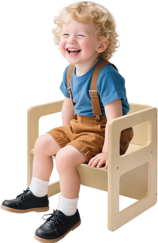 FUNLIO Height Adjustable Montessori Weaning Chair for Age 1-3, Quality Solid Wooden