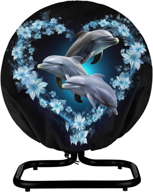 Upetstory Adorable Dolphin Fan Cover, 16 18 20 24 Inch Industrial Floor Fan Cover, Electric Household Floor Fans