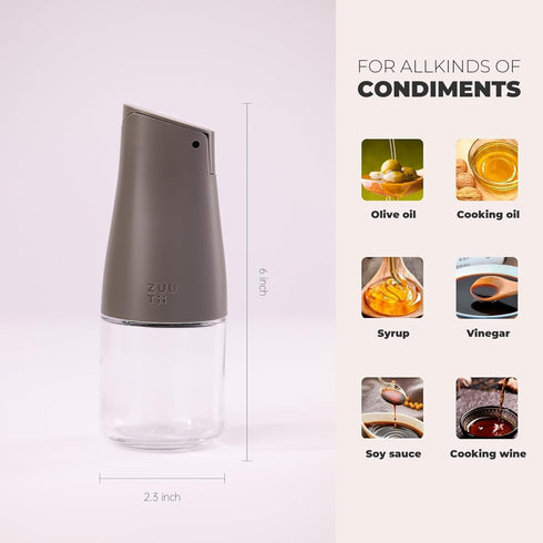 Set, 5.8Oz Set Zuutii Olive Oil and Vinegar Dispenser Glass Oil Bottle for Kitchen, Soy Sauce Bottle with Drip-Free