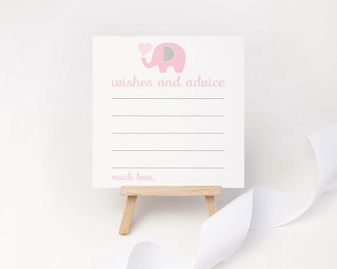 Pink Elephant Advice Cards (25 Pack) - Fun Baby Shower Game, Unique Guest Book Alternative, 4x4 Cards