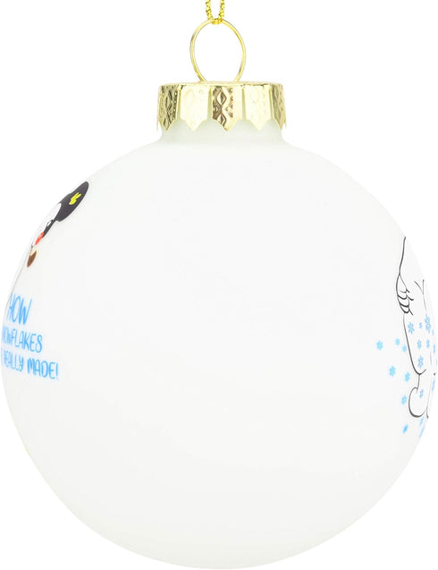 Tree Buddees Funny Snowman Farting Glass Bulb Ornament - How Snowflakes are Really Made!