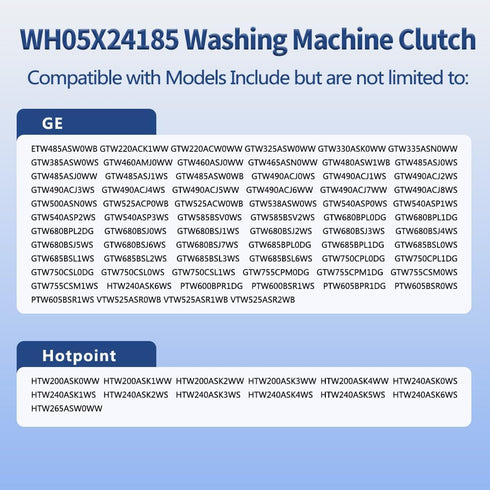 Upgraded WH05X24185 Washing Machine Clutch for Hotpoint GE Washer Replacement Part