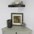 InPlace Shelving Floating Corner Wall Shelf, 191808, 11.8 in D x 2 in H, Espresso