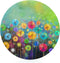 Seasonal Nature Spring Summer Autumn Winter Flowers Pattern Tempered Glass Cutting Board 8" Round Kitchen Decorative