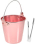 Metal Ice Bucket Pails for Beer & Wine, 1.25L Aluminum Alloy Cooler Bucket with Ice Tongs