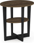 2-Tier Closet, Furinno TIDUR Night Stand, Oval Nightstand with Round Edge Tabletop, Open Shelf Bedside Table, End