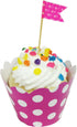 Wrapables Standard Size Hot Pink Polka Dots Cupcake Wrappers - Set of 20