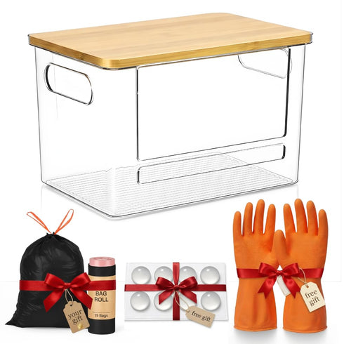Trash Bag Dispenser with Front Opening, Stackable Garbage Bag Holder for Kitchen