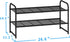 2-Tier Simple Trending Stackable Shoe Rack, Metal Shoe Shelf Storage Organizer, Black