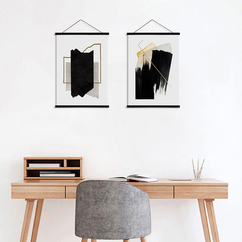 WITCOLOR Magnetic Poster Hanger Frame, 8x10 8x12 8x20 Black Wooden Magnet Hanging Kit for Walls