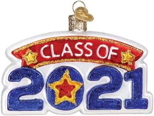 Old World Christmas Class of 2021 Blown Glass Unique Christmas Ornaments for Tree Decorations