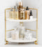 FSyueyun 2-Tier Corner Bathroom Counter Organizer, Tool-Less Installation Vanity Shelf Small Plastics