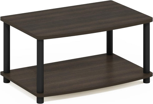 2-Tier 32 inch, 15.8 23.8 11, Furinno TURN-N-TUBE TV Riser Stand, Small Elevated No Tools TV Stand, TV Console for TV