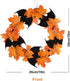 Orgrimmar 10” Halloween Maple Wreath Garland, Artificial Maple Leaf Bats Vines Door Hanging for Halloween Party and