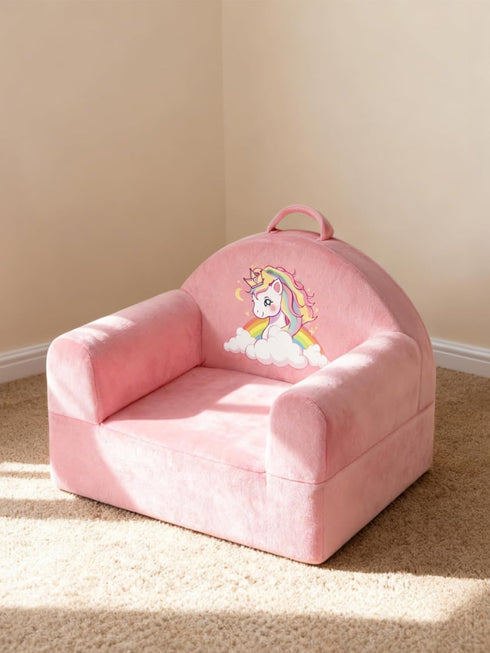 Cozy Kids Sofa Chair with Removable Washable Cover & Magic-Tape Backrest Toddler Chair, Crystal Velvet Furniture