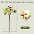 20 9.8 inch SHACOS Artificial Pink Berry Stems PCS Fake Berries Branches Spray with Green Leaves Small Berry Picks