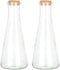 Magic Season Decorative Glass Bottles with Cork Stoppers, 2 Pcs (12 fl oz. Tapered Bottles)