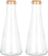 Magic Season Decorative Glass Bottles with Cork Stoppers, 2 Pcs (12 fl oz. Tapered Bottles)